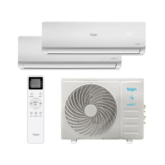 AR CONDICIONADO BI-SPLIT ELGIN INVERTER PLUS WIFI 18.000 BTUS 220V Q/F R32 HT 45MTQE18C2CB 2x12.000