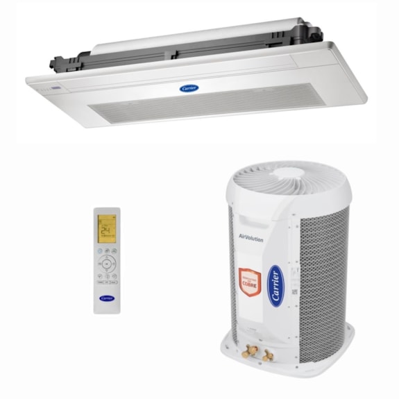 AR CONDICIONADO CARRIER SPLIT CASSETE 1 VIA INVERTER 18.000 BTUS 220V MONO Q/F R410A VT 40KVQOA18C5 38TVQA18515MC