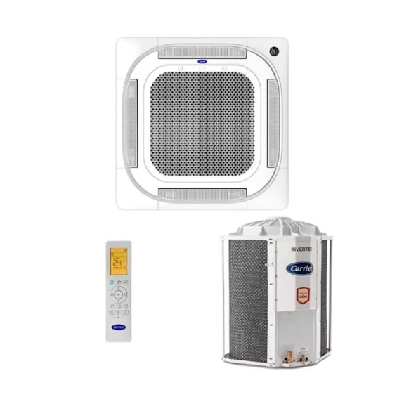 AR CONDICIONADO CARRIER SPLIT CASSETE 4 VIAS INVERTER CONNECT 60.000 BTUS 220V MONO FRIO R32 VT