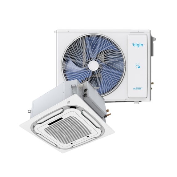 AR CONDICIONADO ELGIN SPLIT CASSETE 4 VIAS ECO INVERTER 36.000 BTUS 220V | FRIO - R32 - VT | 45KVFI36C2NA - 45KVFE36C2VA