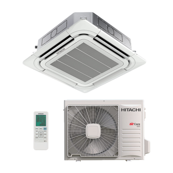 AR CONDICIONADO HITACHI CASSETE INVERTER AIR CORE 600 24.000 BTUS 220V MONO Q/F R32 HT SCI24B3IV