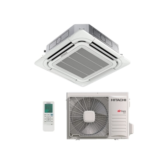 AR CONDICIONADO HITACHI CASSETE INVERTER AIR CORE 600 24.000 BTUS 220V MONO Q/F R32 HT SCI24B3IV PHCK160SBH1