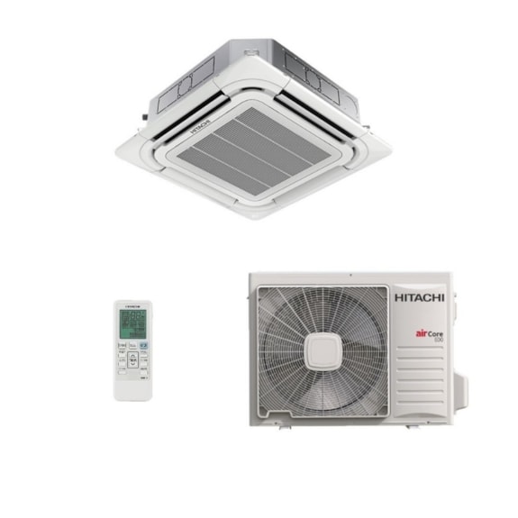 AR CONDICIONADO HITACHI CASSETE INVERTER AIR CORE 600 36.000 BTUS 220V MONO Q/F R32 HT SCI36B3IV PHCK160SBH1