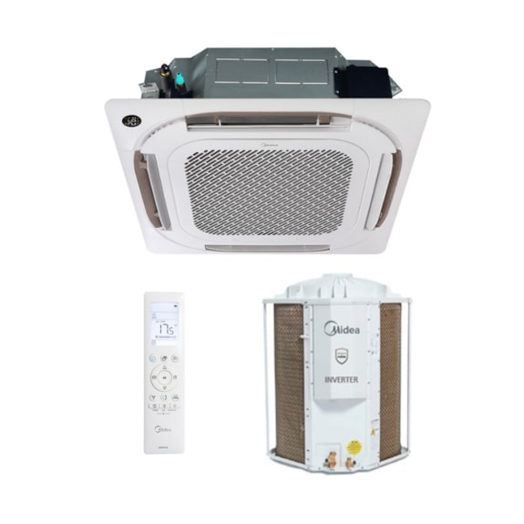 AR CONDICIONADO MIDEA CARRIER SPLIT CASSETE 4 VIAS INVERTER 36.000 BTUS 220V 40KVQE36M5 38CCVE36515MM 40KWFLBM