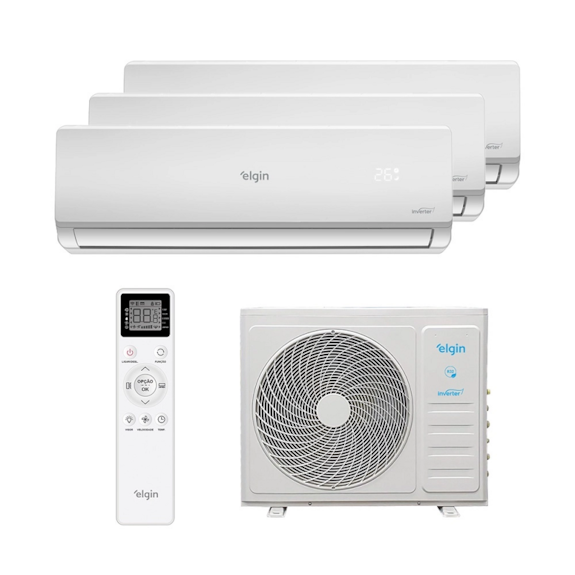 AR CONDICIONADO MULTISPLIT-TRI INVERTER PLUS WIFI 27.000 BTUS 220V Q/F R32 HT 45MTQE27C2CB 2x9.000 1x12.000