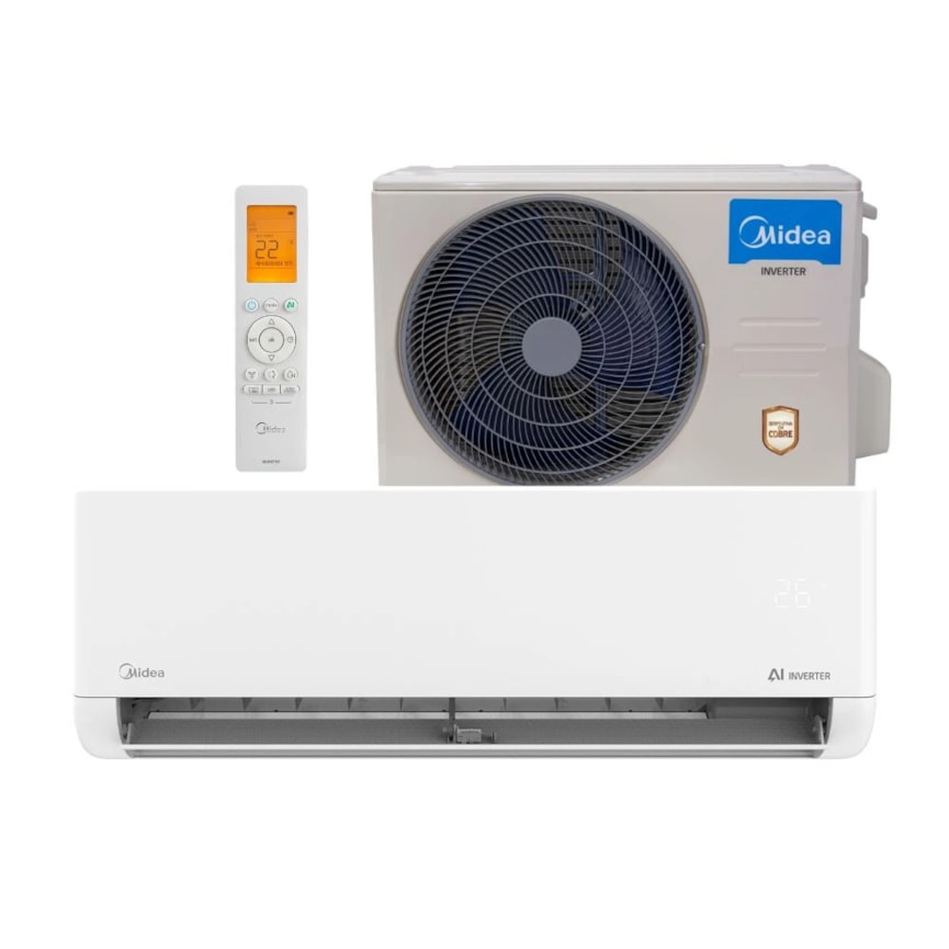 AR CONDICIONADO SPLIT INVERTER MIDEA 9.000 BTUS AI ECOMASTER 127V 38EFVCA09M8.42EFVCA09M8