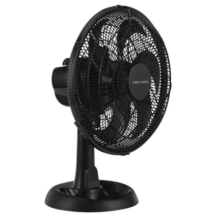 VENTILADOR OSC MESA TURBO ECO 6P 30CM PRETO 127V VENTISOL